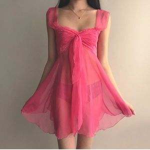 Victoria S Secret Intimates Sleepwear Vintage Victorias Secret Gold Label Hot Pink Fairy